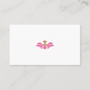 Decorative Style, Hot Pink, Antique Brass Appointment Card