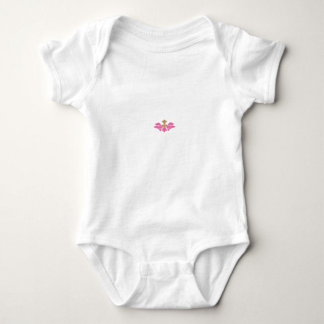 Decorative Style, Hot Pink, Antique Brass Baby Bodysuit (Front)