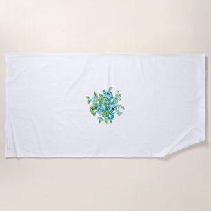 Decorative Style, Mint Cream, Fountain Blue, Teal. Beach Towel