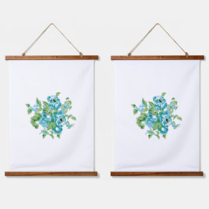 Decorative Style, Mint Cream, Fountain Blue, Teal. Hanging Tapestry