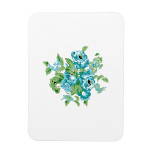Decorative Style, Mint Cream, Fountain Blue, Teal. Magnet