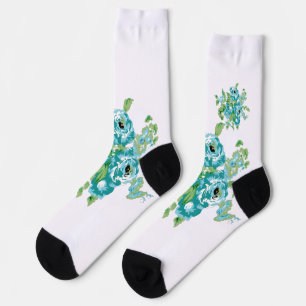 Decorative Style, Mint Cream, Fountain Blue, Teal. Socks