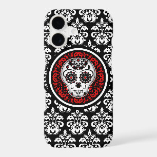 Decorative sugar skull with damask