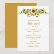 Decorative Summer Flowers Wedding Rehearsal Dinner