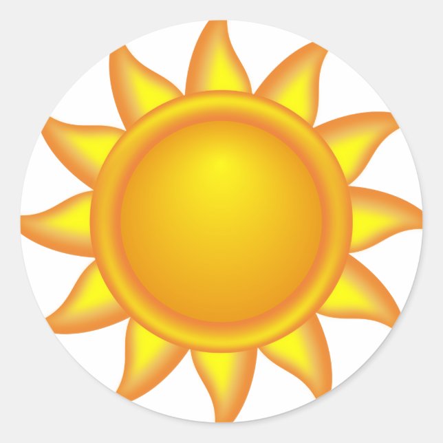 decorative sun. classic round sticker (Front)