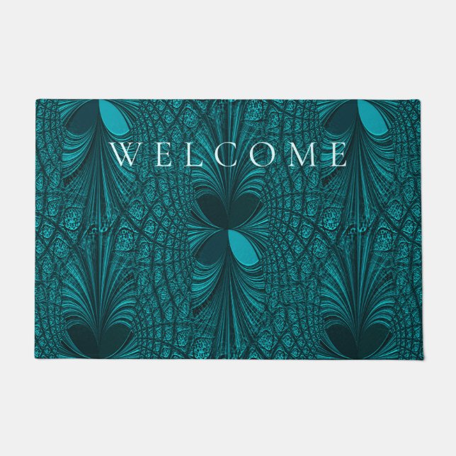 Decorative Teal Doormat (Front)
