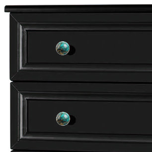 Decorative Teal Gold Marble Orb Ceramic Knob