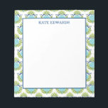 Decorative Teal Pineapple Pattern Notepad<br><div class="desc">Classic decorative pineapple repeat pattern in teal and navy blue. Original design by Boatman Geller</div>