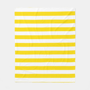 Decorative Template Stylish Yellow White Stripes Fleece Blanket