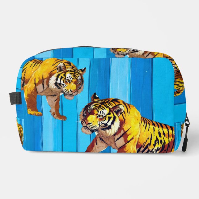 Decorative tiger colourful cosmetic bag (Front)