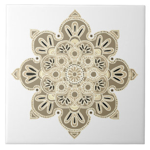 Decorative tile Medallion tan shades