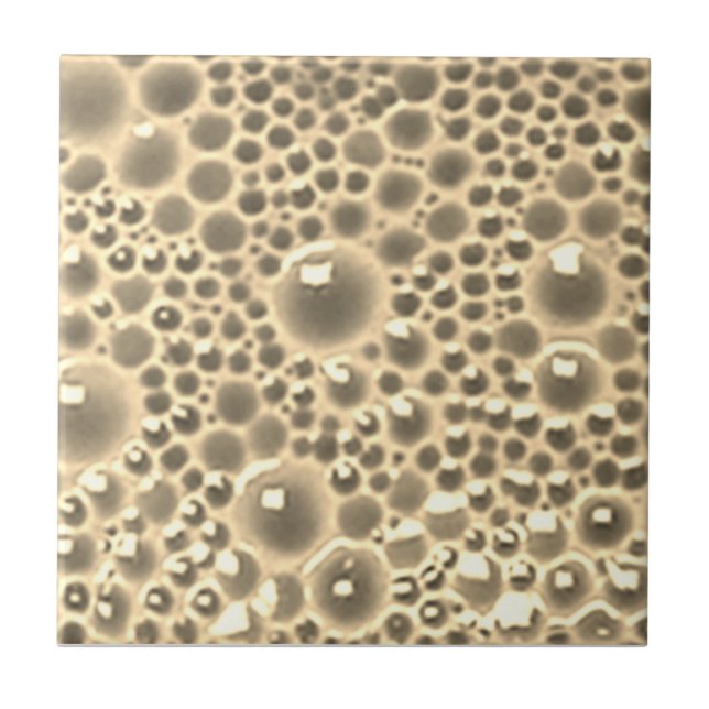 Decorative Tile with bubbles, sepia gloss (Front)
