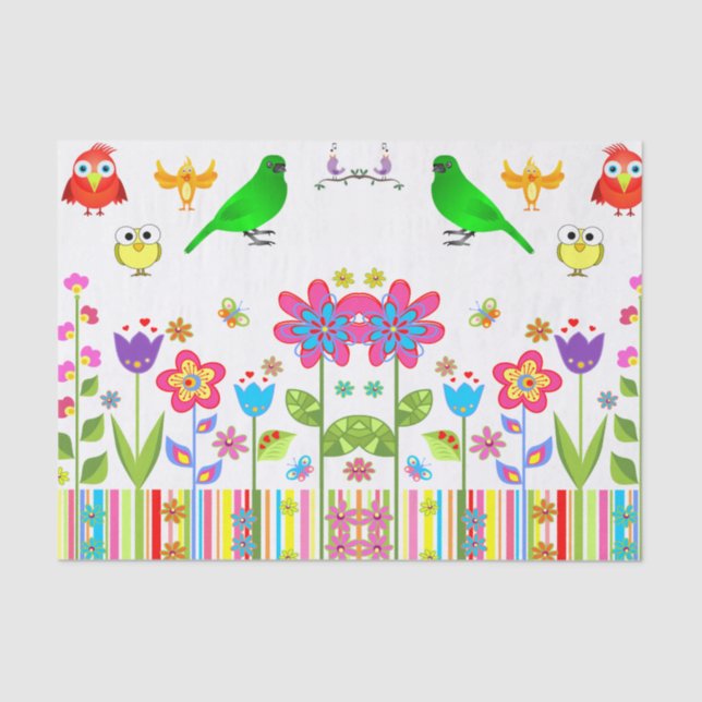 Decorative tissue paper birds (Front)