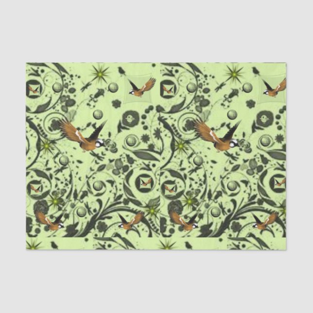 Decorative tissue paper birds (Front)