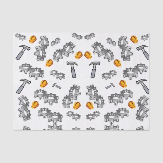 Decorative tissue paper carpenters tools (Front)