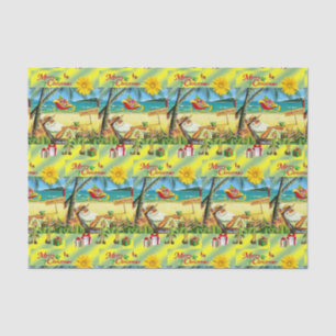 Decorative tissue paper christmas beach bum Santa 