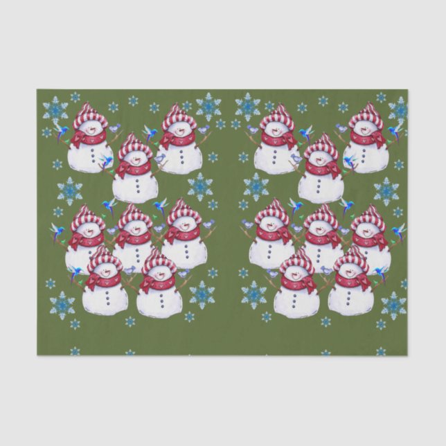 Decorative tissue paper christmas snowman (Front)