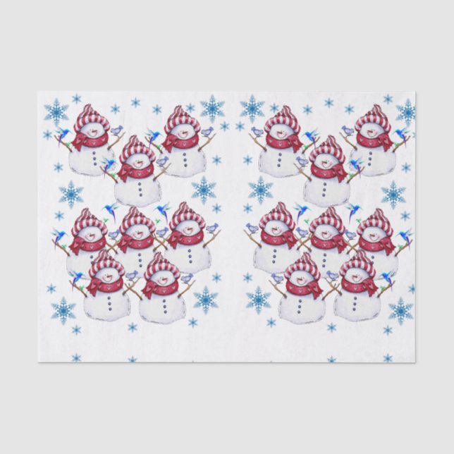 Decorative tissue paper christmas snowman (Front)