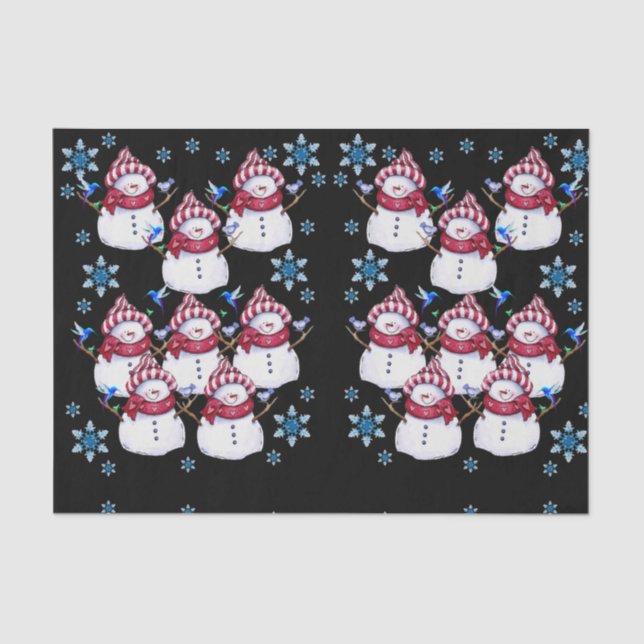 Decorative tissue paper christmas snowman (Front)