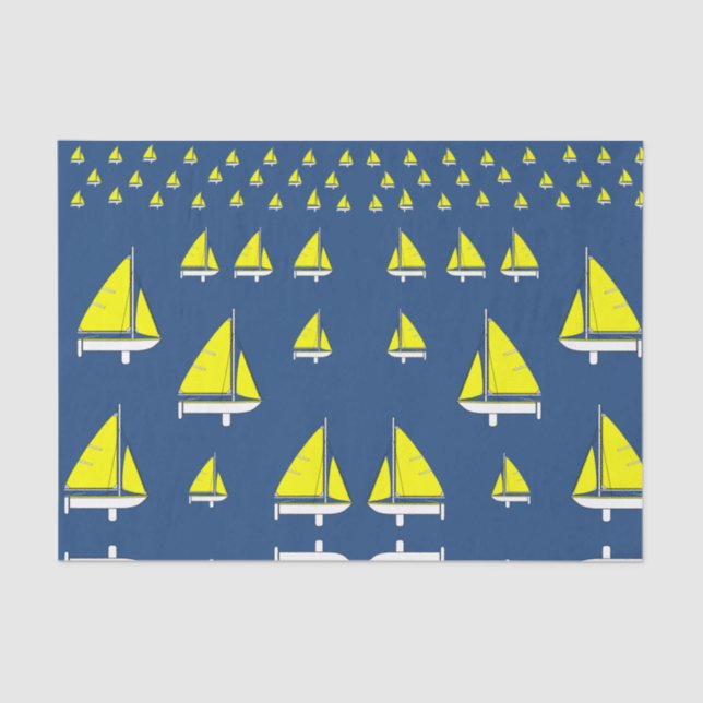Decorative tissue paper sailboats yellow (Front)