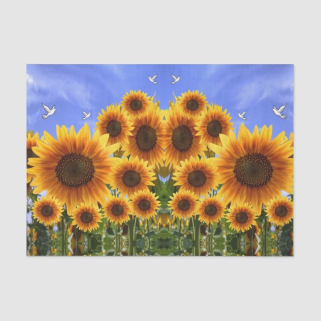 Decorative tissue paper sunflowers (Front)