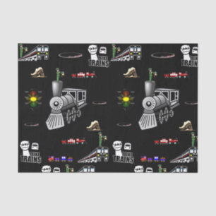 Decorative tissue paper trains