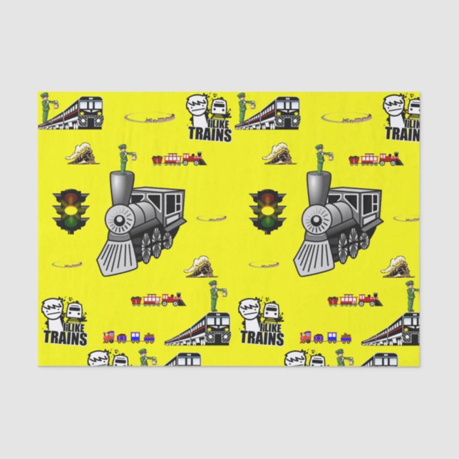 Decorative tissue paper trains (Front)