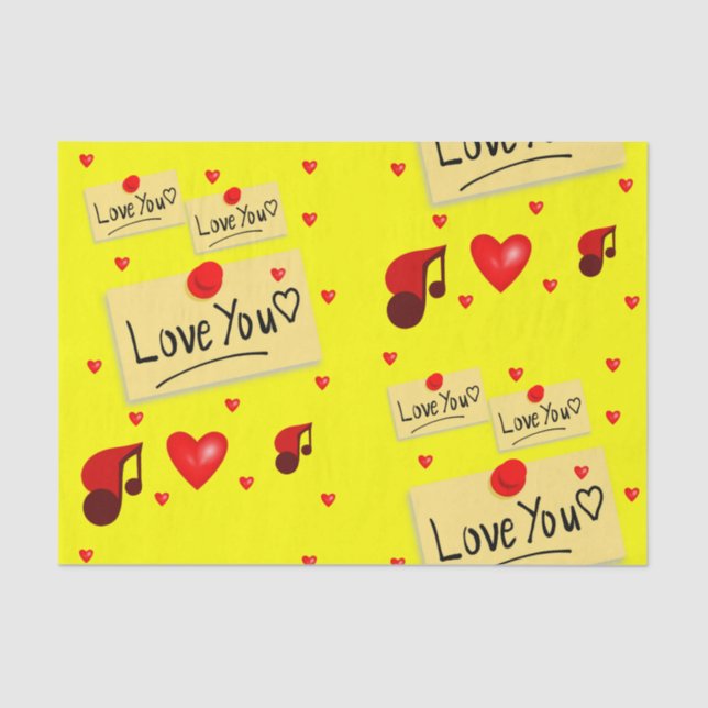 Decorative tissue paper valentines kisses (Front)