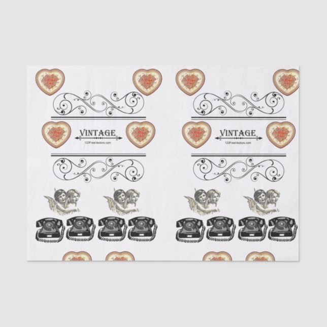 Decorative tissue paper vintage photos (Front)