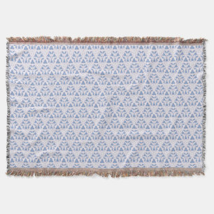 Decorative Triangles Blue White Throw Blanket