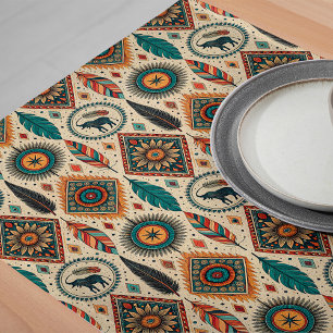 Decorative Tribal Table Runner in Earthy Tones