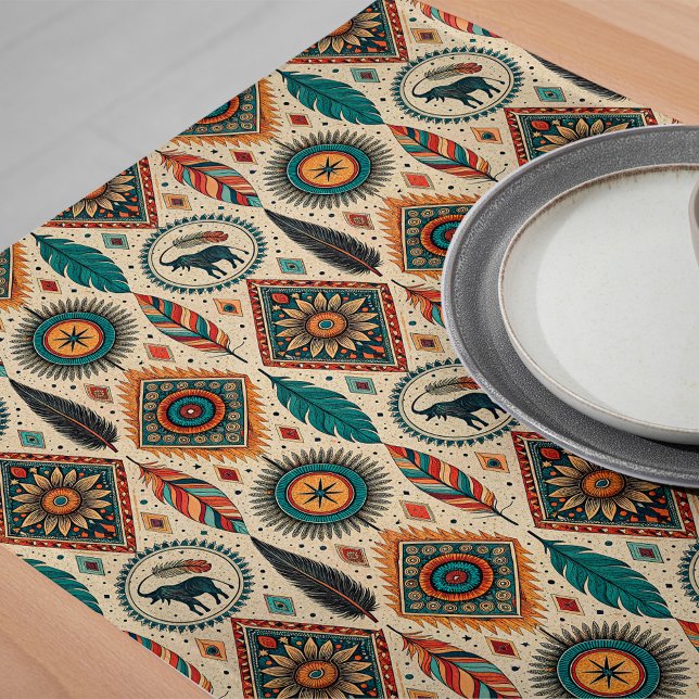 Decorative Tribal Table Runner in Earthy Tones (Decorative Tribal Table Runner in Earthy Tones)