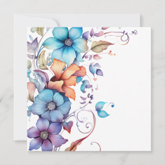 Decorative Tropical Watercolor Flowers