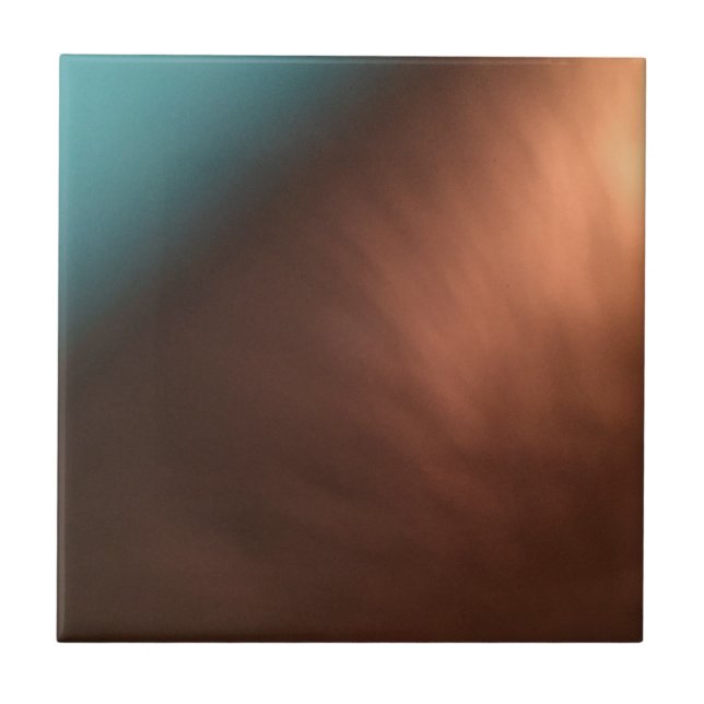 Decorative Turquoise And Copper Brown Tile (Front)