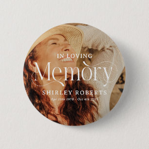 Decorative Typography Photo Sympathy 6 Cm Round Badge