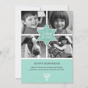 Decorative Typography Star of David Hanukkah Holiday Card