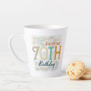 decorative vintage awesome 70th birthday latte mug