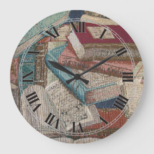 Decorative Vintage Books Background Wall Clock