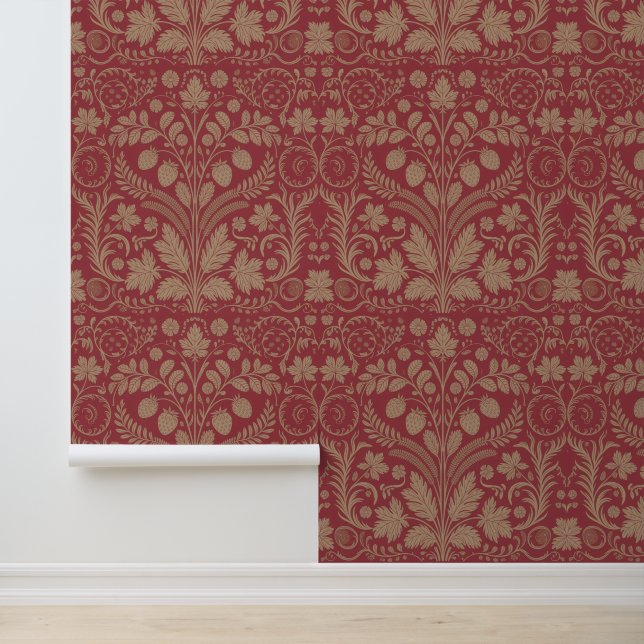 Decorative Warm Tone Peacock Wallpaper (Application)