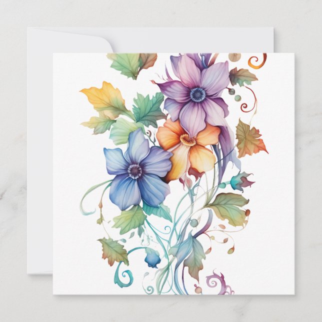 Decorative Watercolor Flowers (Front)