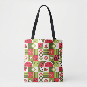 Decorative Watermelon Elements Art Print Tote Bag