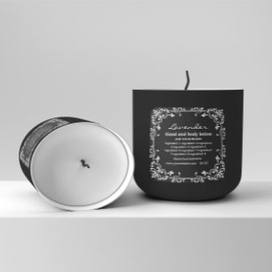 Decorative white frame black background label