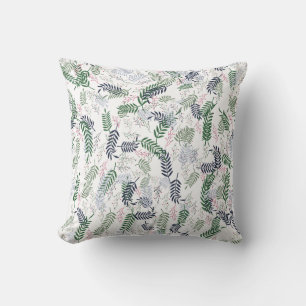 Decorative with Green and Floral Botanical Pattern Cushion