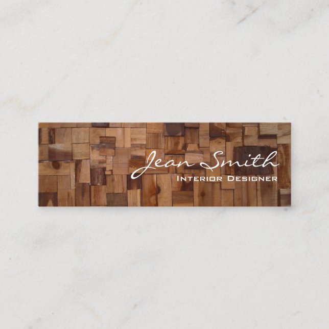 Decorative Wood Interior Design Mini Business Card (Front)