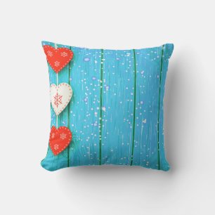 Decorative Wooden Background Ball Merry Christmas Cushion