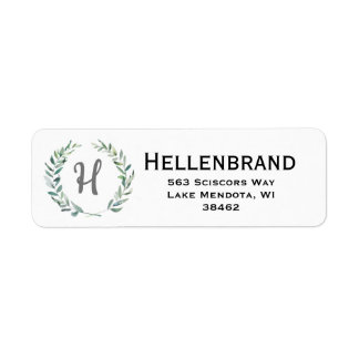 Decorative Wreath Address Label.  Return Address Label