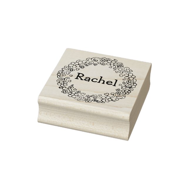 Decorative wreath typographic name text stamp (Stamp)