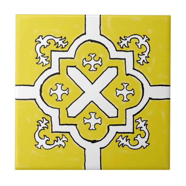 Decorative Yellow Spanish Style tile (Front)
