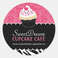 Decorative Zebra Print Cupcake Jar Stickers