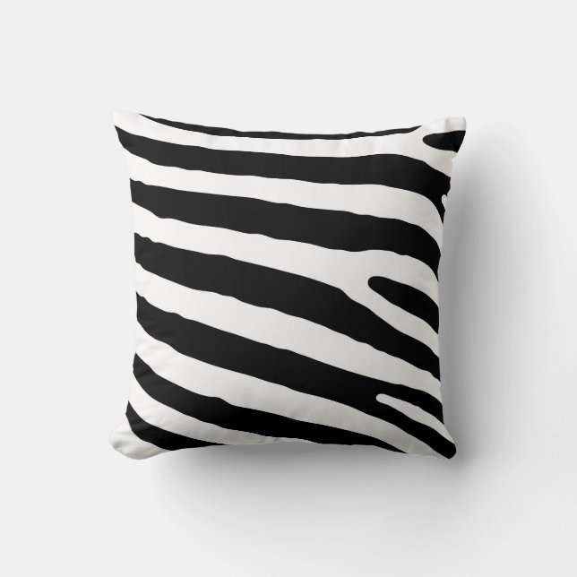 Decorative zebra skin stripes animal print pattern cushion (Front)